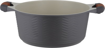 طقم قدور داي كاست الومنيوم روبوست، 9 قطع، غطاء زجاج، يد سيليكون - رمادي غامق product image 4