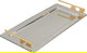 Al Saif Gallery Steel Serving Tray, 40x18.5x5 cm - Silver Gold product image 1