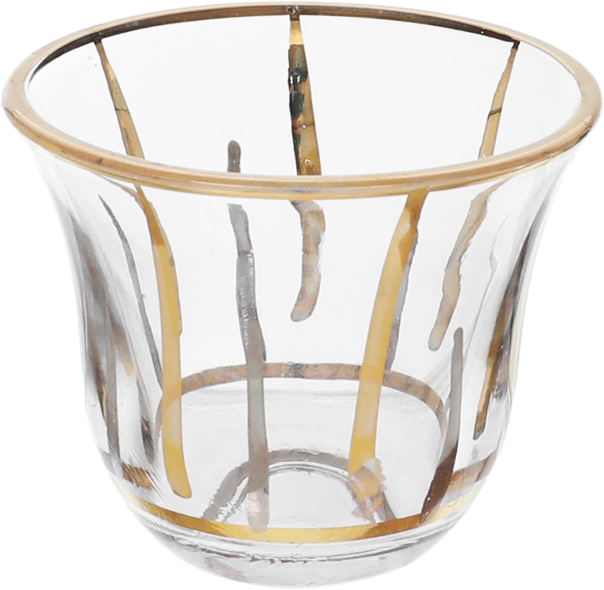 Al Saif Gallery Glass Tea And Coffee Set, 50 Pieces, Golden Pattern - Transparent product image 4
