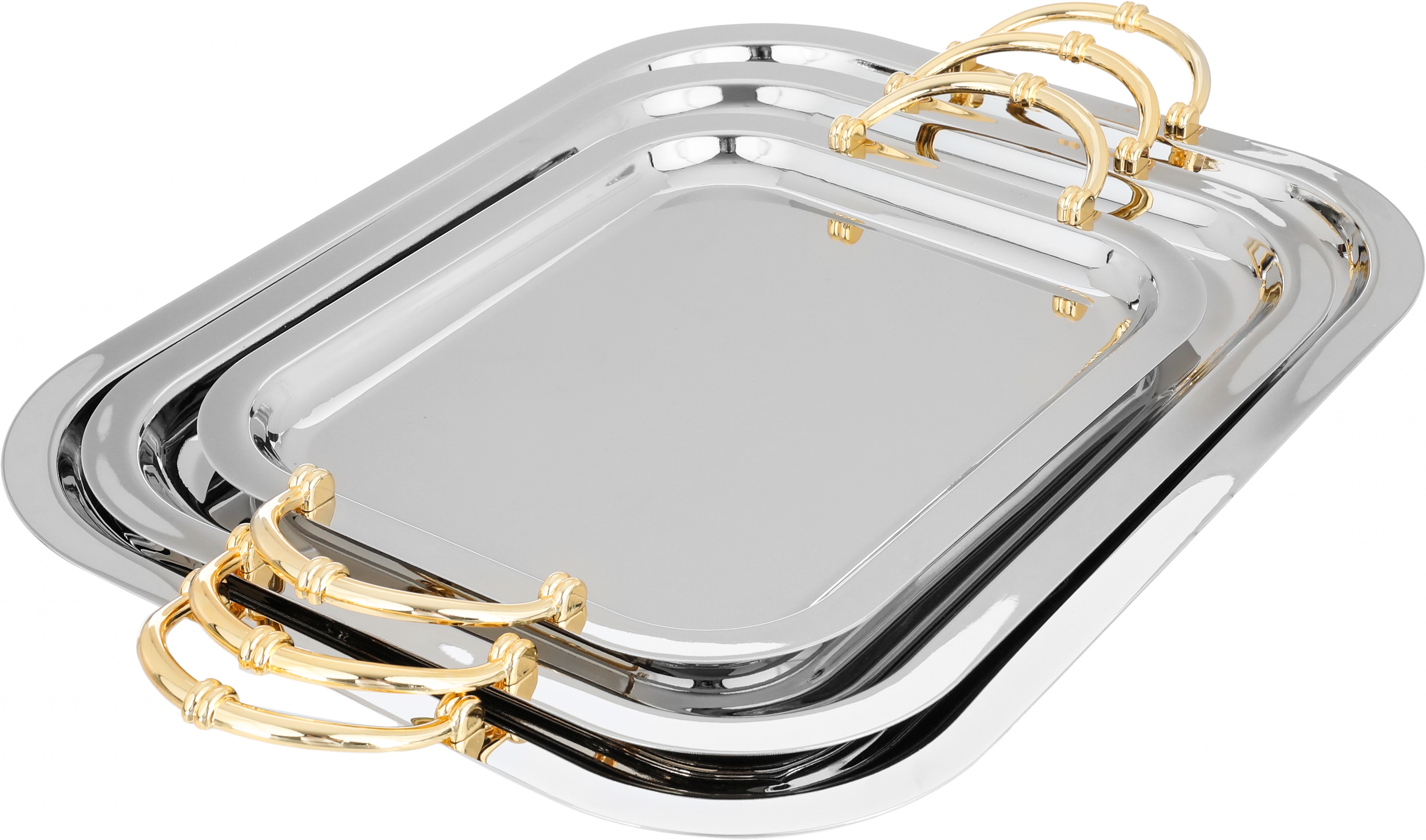 طقم طوفريات استيل، 3 قطع - فضي ذهبي product image