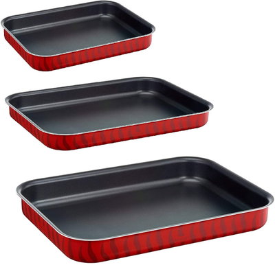 Tefal Oven Tray Set, 3 Pieces - Red product image 2