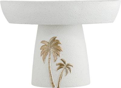 ستاند تقديم جبس السيف غاليري، 19x13x13 سم، دائري، قاعدة، نخلة ذهبي - أبيض product image 2