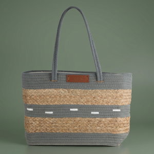 Al Saif Gallery Wicker Thermos Bag, 45x27 cm - Dark Gray Beige product image