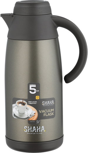ترمس شاها، حافظة داخلية ستانلس ستيل، 1.1 لتر، ضغاط - رمادي غامق product image 2