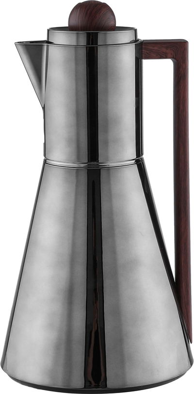 ترمس لينا افريست، 1 لتر، خامة داخلية زجاج، غطاء ضغاط، يد خشبي - اسود product image 1