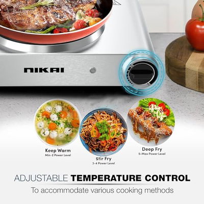 موقد كهربائي نيكاي، 1500 واط، 1 عين، Nktoe4N2 - فضي product image 5