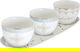 Porcelain yogurt set (peacock) Alsaif Gallery, 4 pieces, oval plate - white colored product image 1