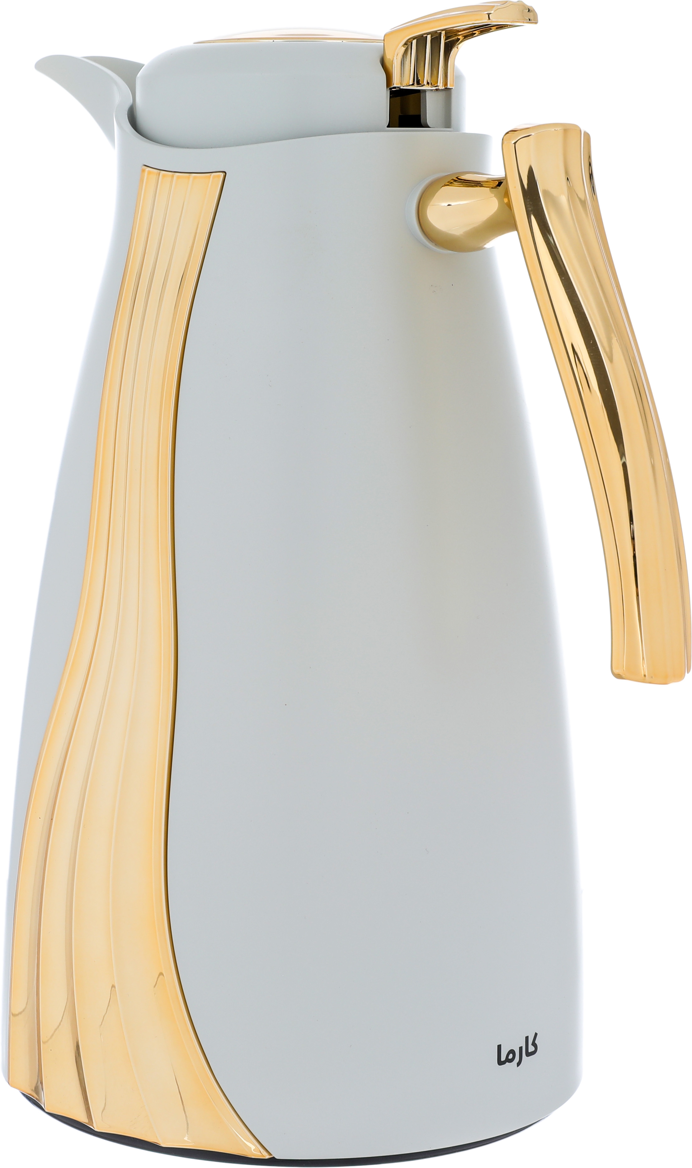 Al Saif Gallery Karma thermos, two pieces, thermal glass inner case, steel outer case - white and golden product image 3