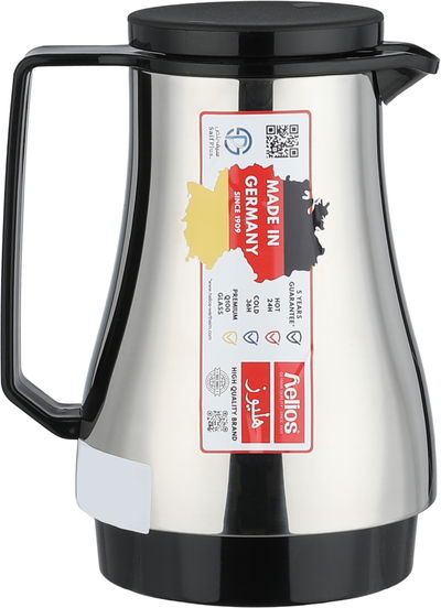 ترمس الماني هليوز، 0.6 لتر،حافظة داخلية زجاج، خدمة ذاتية - أسود فضي product image 4