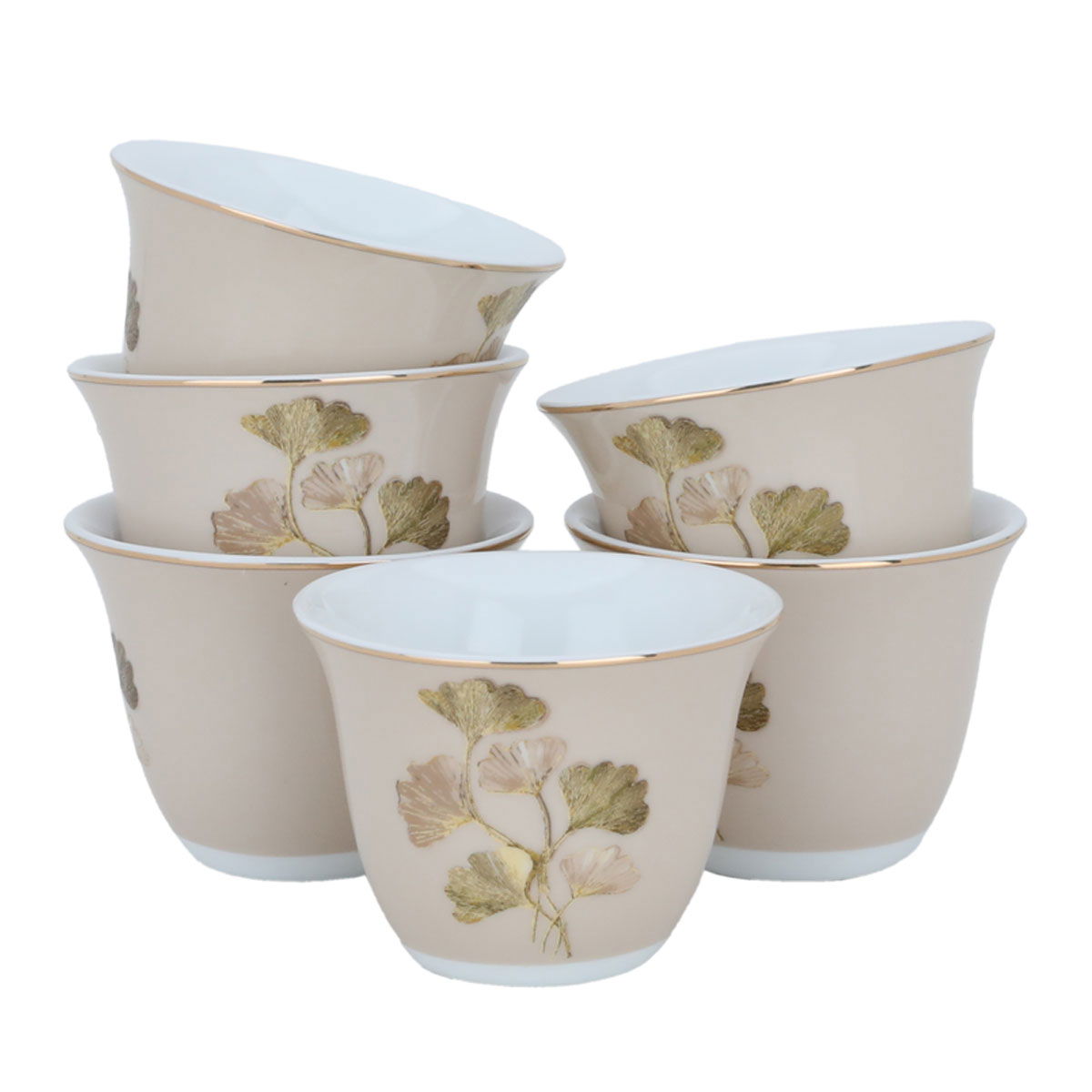 Al Saif Gallery Porcelain Coffee Cup Set, 12 Pieces - Beige product image 1