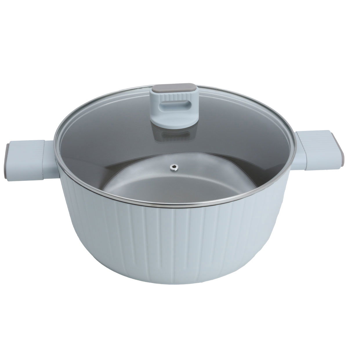 طقم قدور جرانيت السيف غاليري، 7 قطع، غطاء زجاج - رمادي product image 2