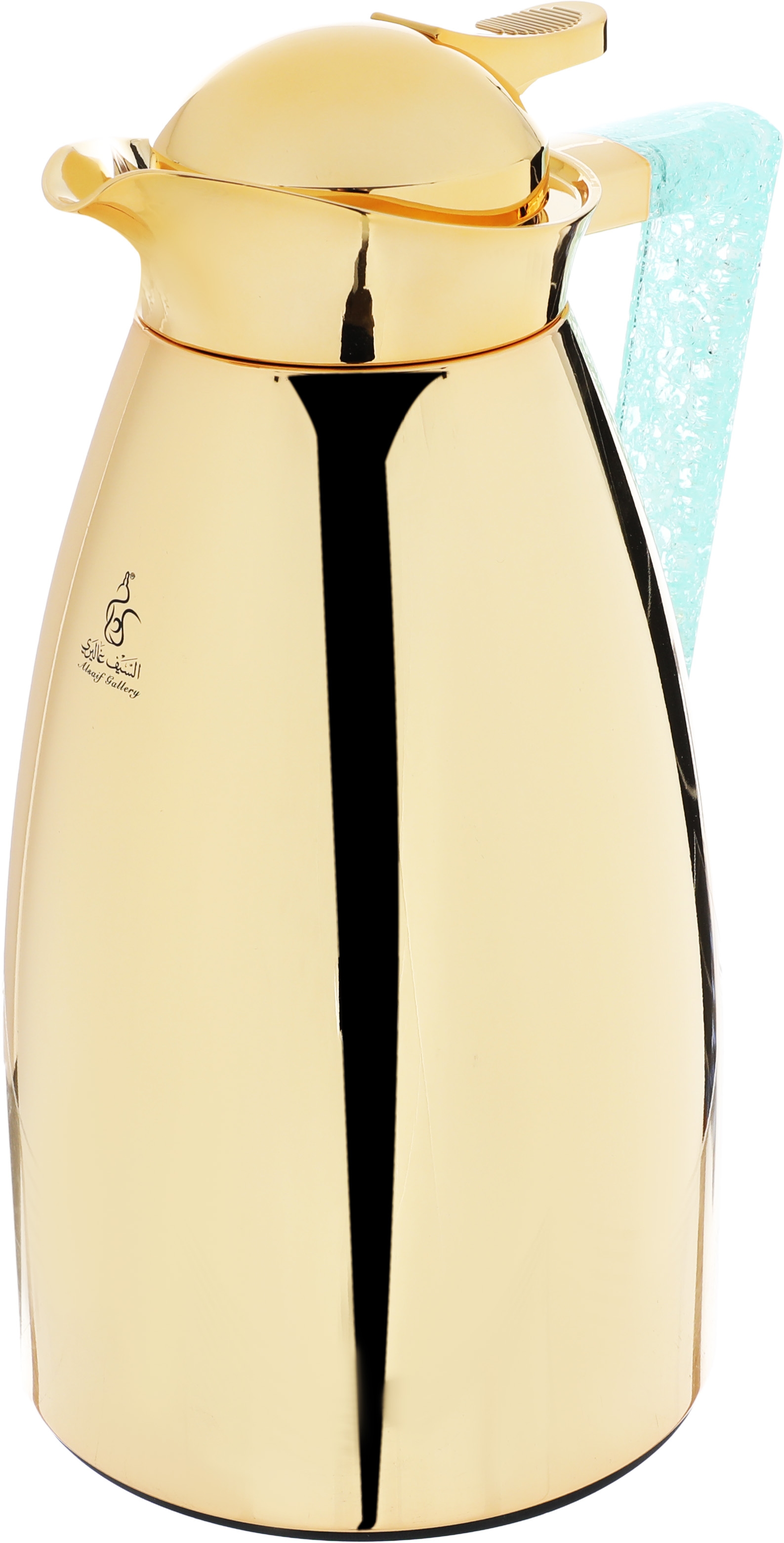 Al Saif Gallery thermos set, 1 liter, crystal handle, thermal glass inner case, steel outer case - gold product image 6