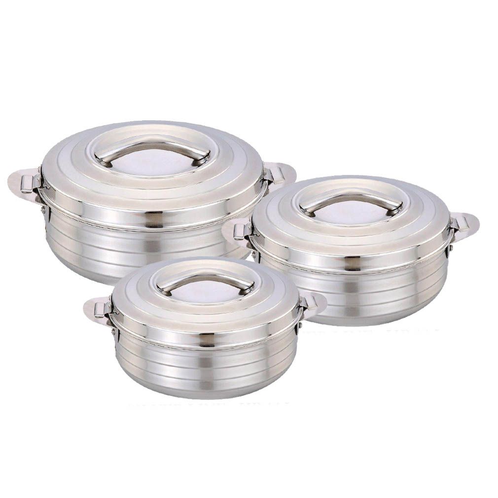 Steel Maxima food container set, 1000, 1500, 2500 ml, with handles, 3 pieces - silver product image