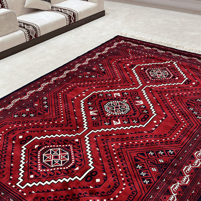 سجادة بوليستر سجادتي، 160×230 سم، تصميم كاشان تراثي - أحمر product image 4