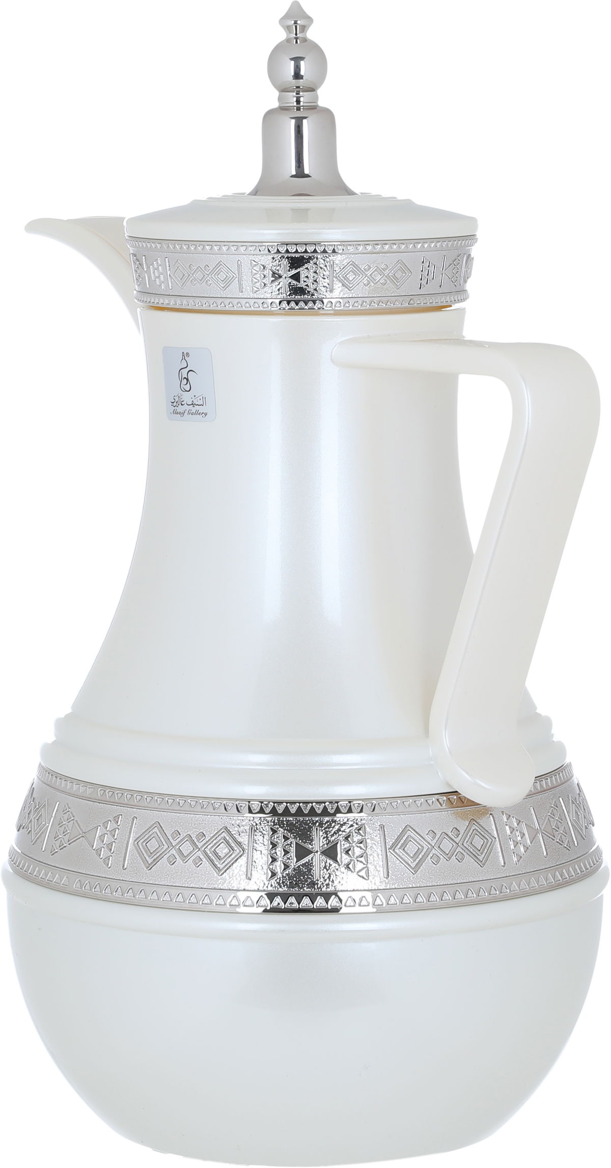 Al Saif Gallery Amal thermos set, 1 liter, thermal glass inner shell, plastic outer shell - white product image 4