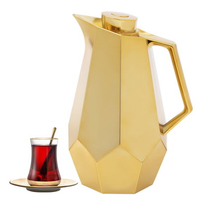 Everest Thermos, 1 liter, glass inner shell, plastic outer shell - gold product image 1