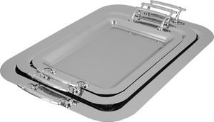 Al Saif Gallery Stainless Steel Serving Set, 3 Pieces, Engraved - Silver product image