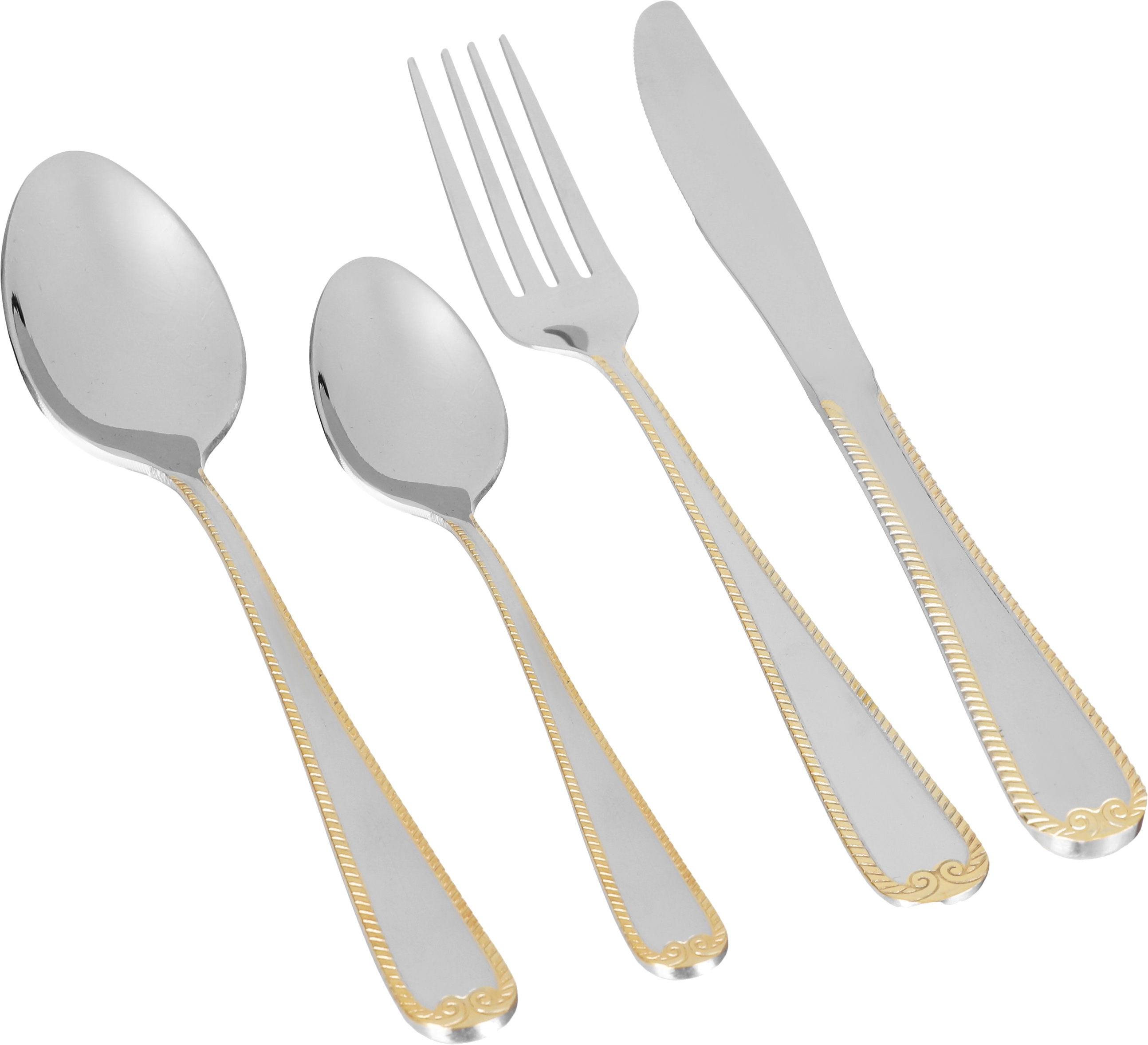 Al Saif Gallery steel knife set, 6 pieces, gold-silver pattern product image
