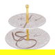 Al Saif Gallery porcelain cake stand, 2 levels, Arabic letters pattern - white product image 2