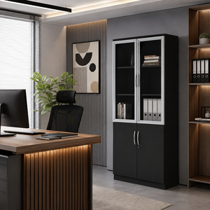 دولاب ملفات خشب، 200×80×40 سم - اسود product image