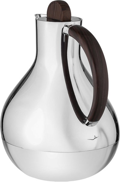 Al Saif Gallery Layal Thermos Set, 0.6/0.9 Liter, 2 Pieces, Glass Interior, Plastic Exterior, Wooden Handle, Push Button - Wooden Silver product image 4