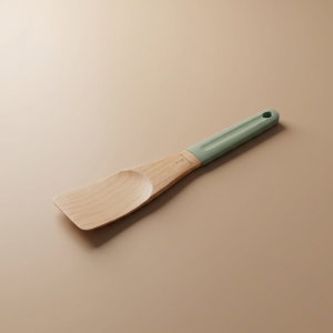 Al Saif Gallery wooden spoon, with silicone handle - green product image