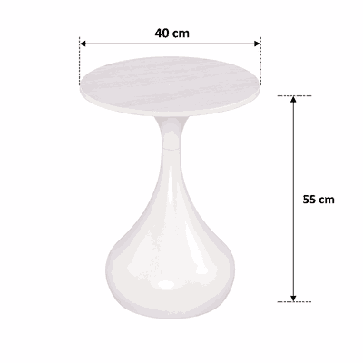 طقم طاولات سيراميك و معدن، 3 قطع - ابيض product image 4
