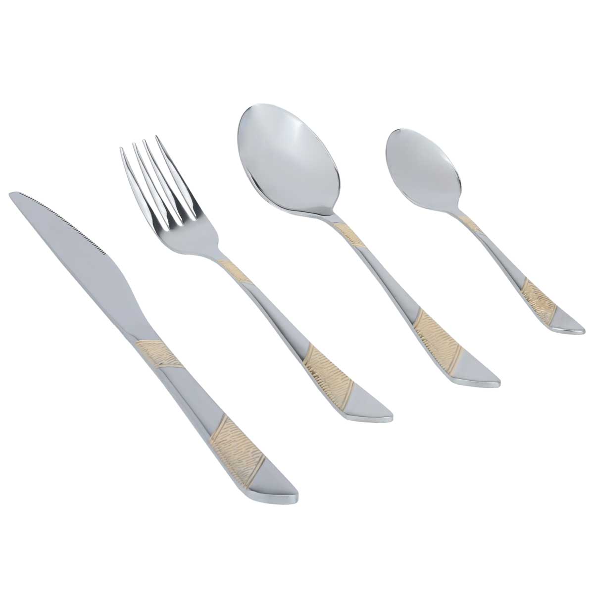 Al Saif Gallery steel spoon set, 24 pieces, gold-silver pattern product image 2