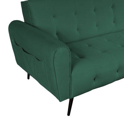 كنبة سرير مونتيلا خشب سويدي باك كومفورت، 190x70x90 سم، قماش مخمل - أخضر داكن product image 4