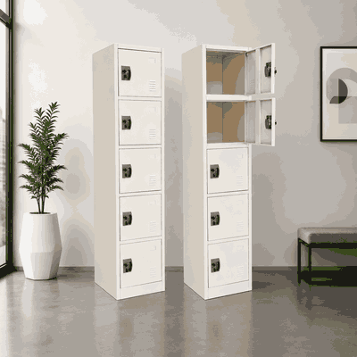 دولاب امانات حديد، 182×40×45 سم، 5 درفة - بيج product image 3
