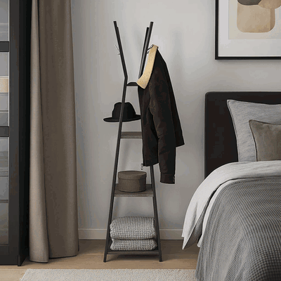 علاقة ملابس مودرن معدن، 180×40 سم - رمادي اسود product image 3