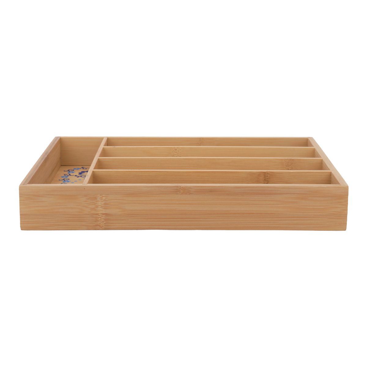 Al Saif Gallery wooden spoon stand, 35x25x5 cm, 5 boxes, blue-brown pattern product image 2
