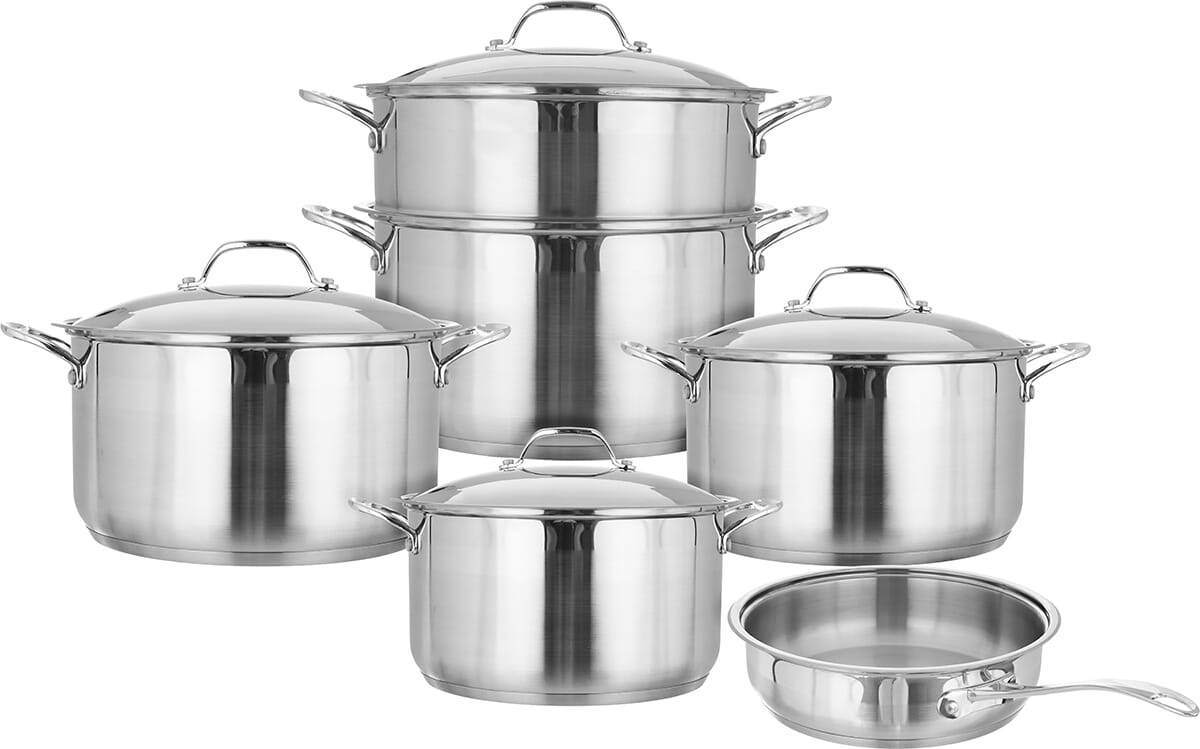 Rocky Steel Cookware Set, 11 Pieces - Silver product image