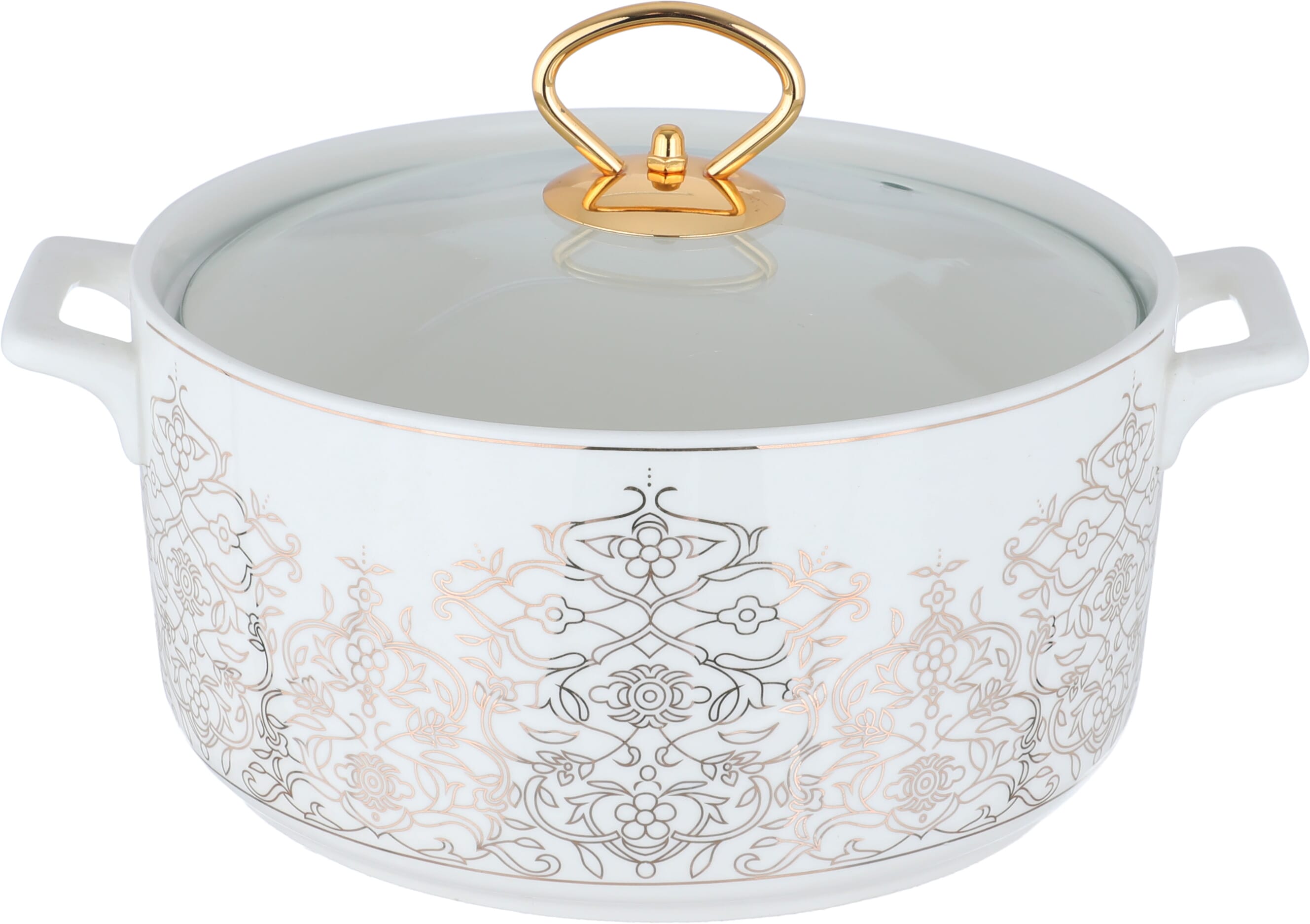 Al Saif Gallery porcelain soup set, with golden stand, 18 pieces - white product image 4