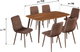 طاولة طعام خشب MDF مع 6 كراسي، 75×150×90 سم - بني غامق product image 2
