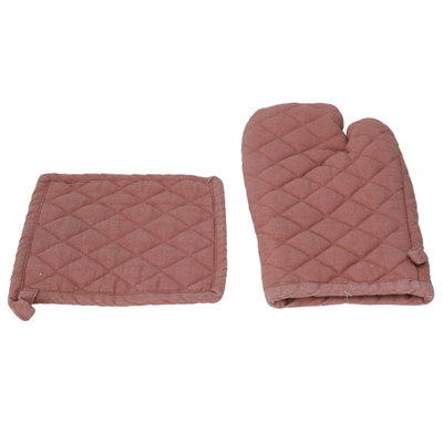 طقم قفاز + مساكة، قطن السيف غاليري، 20×20 سم ، 2 حبة - وردي product image 2