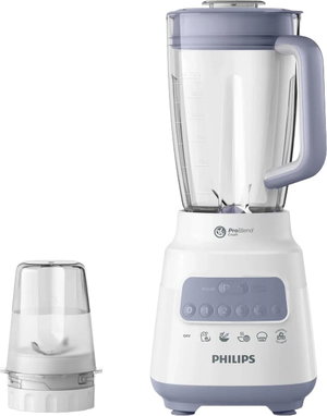 خلاط فيليبس، 700 واط، 2 لتر، 5 سرعات، HR2221/01 - ابيض بنفسجي product image