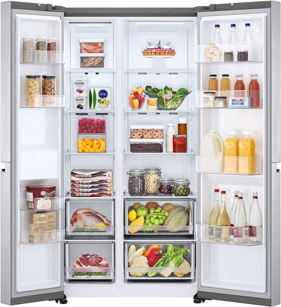 ثلاجة دولابي ال جي، 22.8 قدم، 647 لتر، 4 باب، دور كولينج، انفرتر، LS25CBBSIV - فضي product image 2