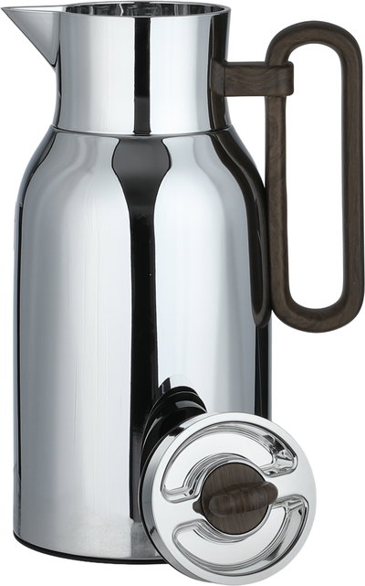 Al Saif Gallery Al Durra Thermos Set, 1/1 Liter, 2 Pieces, Glass Inner Container, Push Button, Wooden Handle - Silver product image 9