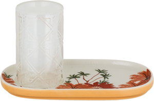 Al Saif Gallery Glass Tea Set, 12 Pieces, Porcelain Saucer, 18x10 cm - Clear Colored product image 2