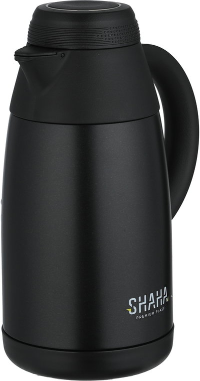 Shaha Thermos, Stainless Steel Inner Container, 0.8 Liter, Self-Service, Pressurized - Black product image 3