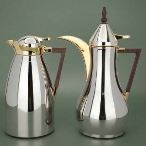 Al Saif Gallery Maha Steel thermos Set, 2 Pieces, 1 Liter - Silver product image