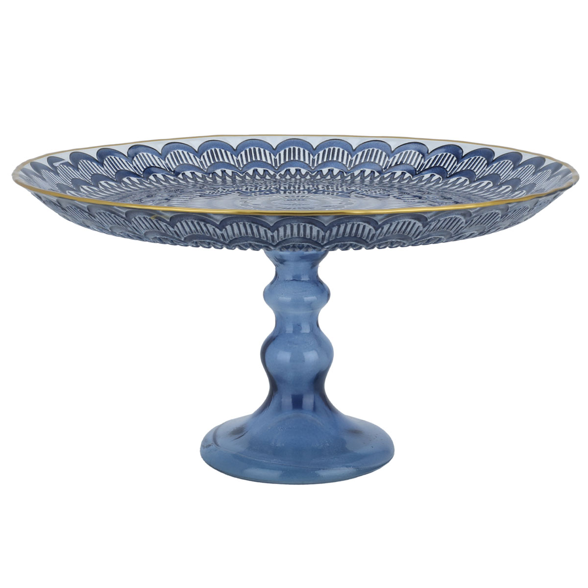 Al Saif Gallery Glass Dessert Serving Stand, 28 X 28 X 15 Cm - Blue product image 2