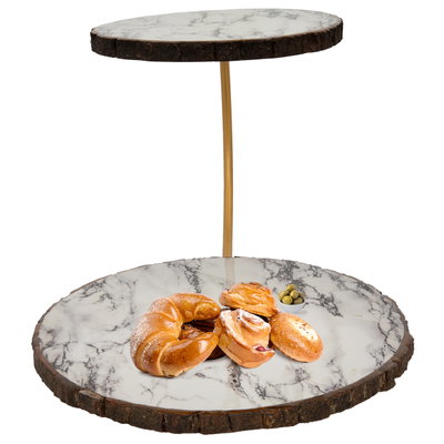Al Saif Gallery Wooden Serving Plate, Round - White product image 1