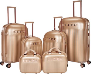 Limra WM-22 ABS Luggage Set, 6 Sizes, 4 Wheels, Combination Lock - Gold product image