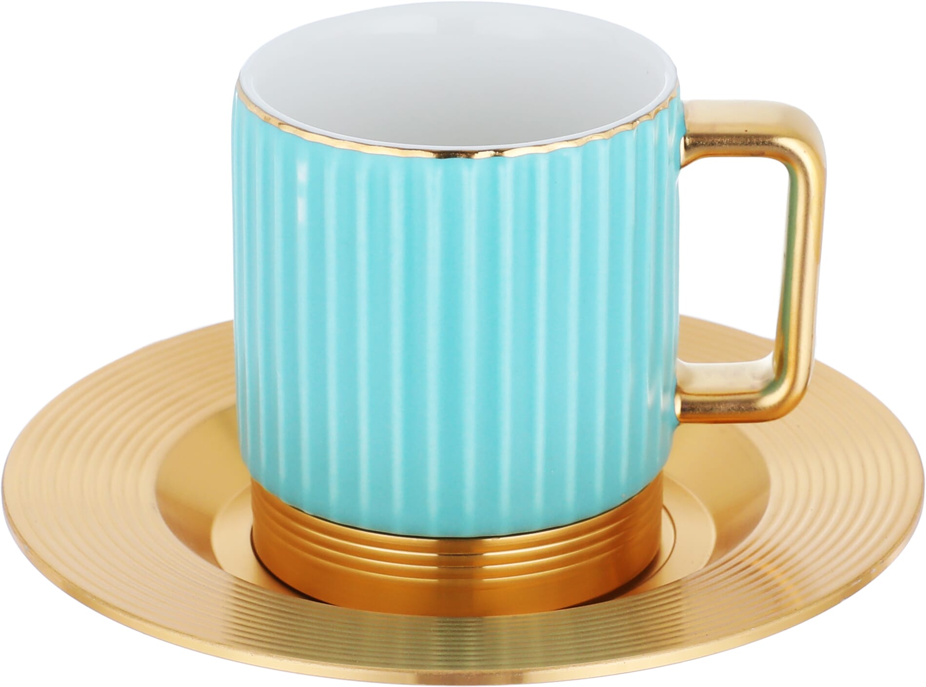 Al Saif Gallery porcelain coffee cup set, 12 pieces, saucer - gold product image 2