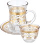 طقم تقديم شاي وقهوة زجاج ماكس جلاس، 24 قطعة، منقوش ذهبي - شفاف product image 1