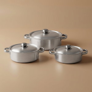 طقم قدور ألومنيوم روبوست، 6 قطع - فضي product image