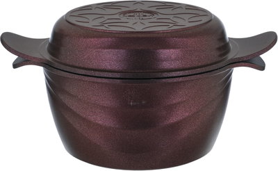 طقم قدور جرانيت تيتانيوم نيوكلاين، 10 قطع، غطاء زجاج - احمر غامق product image 5
