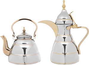 دلة وابريق مرحبا الدرعية استيل السيف بلص، قطعتين، 0.9 / 1.6 لتر - فضي product image